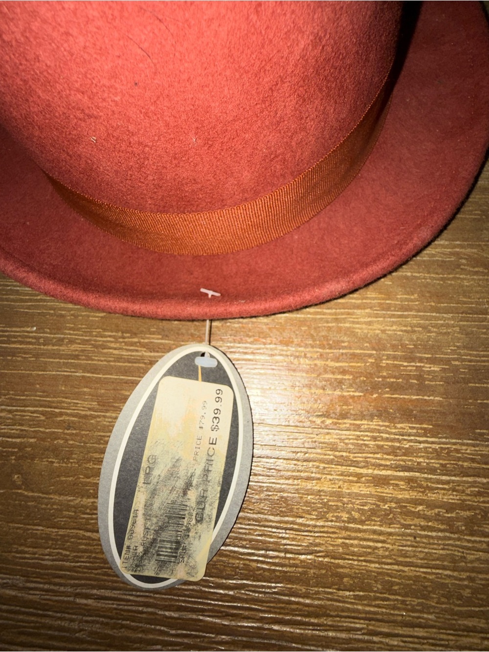 Red Felt Fedora Hat - Picture 4 of 4